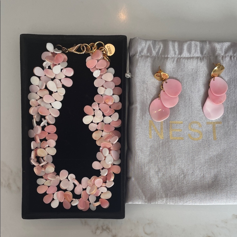 Nest necklace and earrings